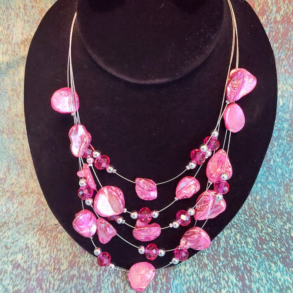 Pink Necklace & Earrings Set